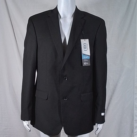 Van Heusen Slim-Fit Single Breasted Suit Jacket Black Size 44 Long New with Tags - Picture 1 of 6